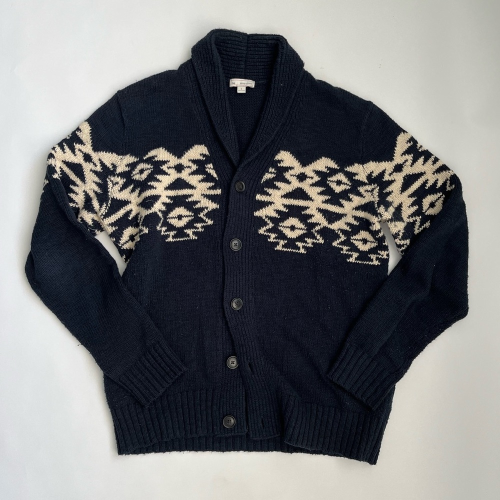 Gap men’s shawl neck southwest navy cardigan sweater